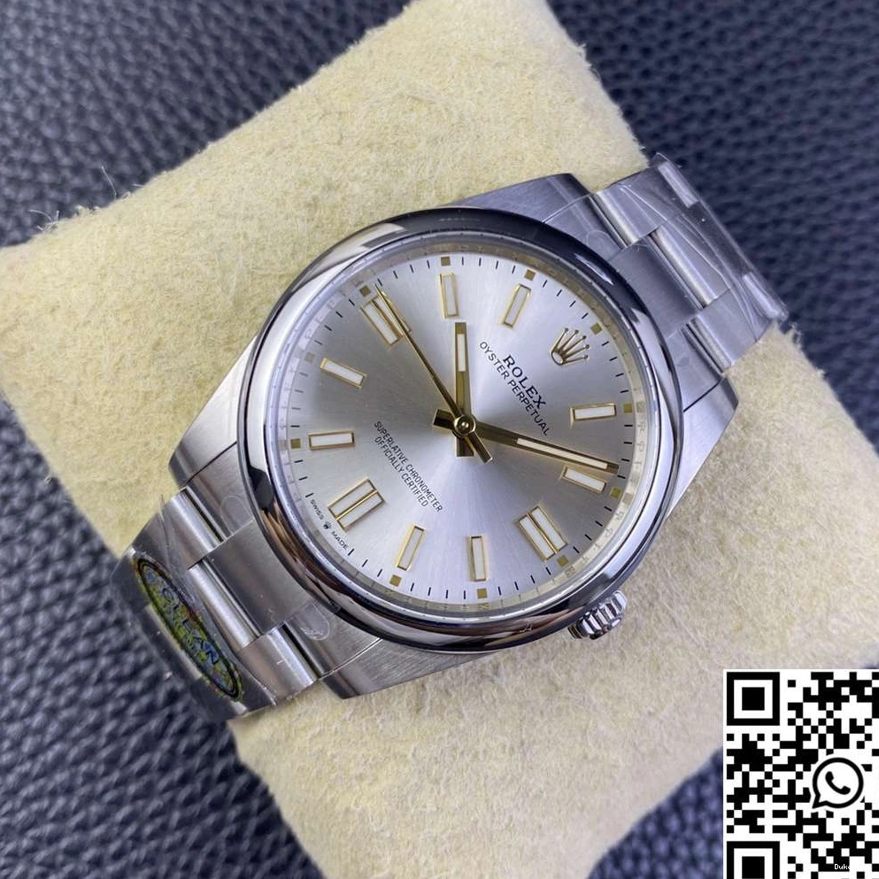 Silver Perpetual 41MM Clean Rolex Dial Oyster Factory M124300-0001 1127